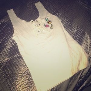 This is an XS Hollister crop top or tank.